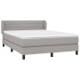 Box spring bed with light gray fabric mattress 140x200 cm by vidaXL, Beds and slatted bases - Ref: Foro24-3126325, Price: 446...