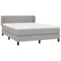 Box spring bed with light gray fabric mattress 140x200 cm by vidaXL, Beds and slatted bases - Ref: Foro24-3126325, Price: 440...