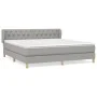 Box spring bed with light gray fabric mattress 160x200 cm by vidaXL, Beds and slatted bases - Ref: Foro24-3127053, Price: 512...