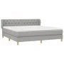 Box spring bed with light gray fabric mattress 160x200 cm by vidaXL, Beds and slatted bases - Ref: Foro24-3127053, Price: 512...