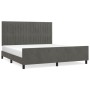 Bed frame with dark gray velvet headboard 160x200 cm by vidaXL, Beds and slatted bases - Ref: Foro24-3125886, Price: 219,63 €...