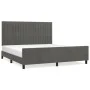 Bed frame with dark gray velvet headboard 160x200 cm by vidaXL, Beds and slatted bases - Ref: Foro24-3125886, Price: 210,79 €...