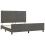 Bed frame with dark gray velvet headboard 160x200 cm by vidaXL, Beds and slatted bases - Ref: Foro24-3125886, Price: 210,79 €...