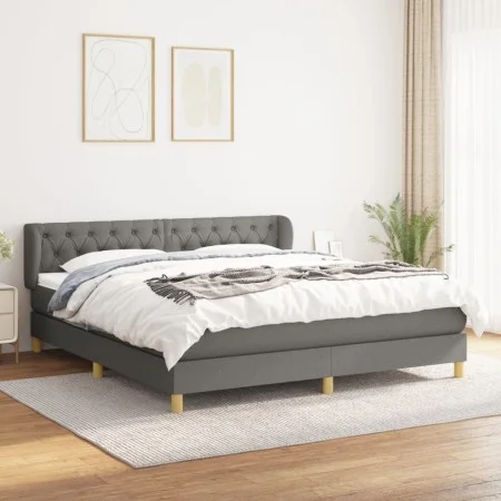 Box spring bed with dark gray fabric mattress 160x200 cm by vidaXL, Beds and slatted bases - Ref: Foro24-3127054, Price: 510,...