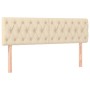 Box spring bed with cream fabric mattress 160x200 cm by vidaXL, Beds and slatted bases - Ref: Foro24-3126498, Price: 557,76 €...