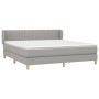 Box spring bed with light gray fabric mattress 180x200 cm by vidaXL, Beds and slatted bases - Ref: Foro24-3126981, Price: 546...