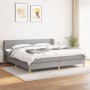 Box spring bed with light gray fabric mattress 200x200 cm by vidaXL, Beds and slatted bases - Ref: Foro24-3126749, Price: 582...