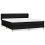 Box spring bed with black fabric mattress 160x200 cm by vidaXL, Beds and slatted bases - Ref: Foro24-3126815, Price: 493,92 €...