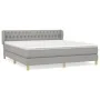 Box spring bed with light gray fabric mattress 180x200 cm by vidaXL, Beds and slatted bases - Ref: Foro24-3127061, Price: 533...