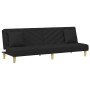 Sofá cama de 2 plazas con almohadas y taburete tela negro