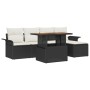 Conjunto de sofá de jardín con cojín 6 pcs Negro y crema