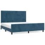 Estructura cama con cabecero terciopelo azul oscuro 180x200 cm de vidaXL, Camas y somieres - Ref: Foro24-3125895, Precio: 240...