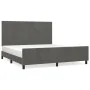 Bettgestell mit dunkelgrauem Samtkopfteil 180x200 cm von vidaXL, Betten und Lattenroste - Ref: Foro24-3125648, Preis: 227,23 ...