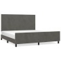 Dark gray velvet bed frame with headboard 180x200 cm by vidaXL, Beds and slatted bases - Ref: Foro24-3125648, Price: 227,40 €...