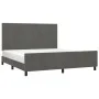 Dark gray velvet bed frame with headboard 180x200 cm by vidaXL, Beds and slatted bases - Ref: Foro24-3125648, Price: 223,15 €...