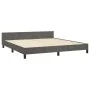 Dark gray velvet bed frame with headboard 180x200 cm by vidaXL, Beds and slatted bases - Ref: Foro24-3125648, Price: 223,15 €...