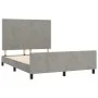 Bed frame with light gray velvet headboard 140x190cm by vidaXL, Beds and slatted bases - Ref: Foro24-3125629, Price: 204,38 €...