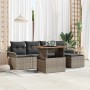 Conjunto de sofá de jardín con cojín 6 pcs Gris