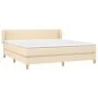 Box spring bed with cream fabric mattress 160x200 cm by vidaXL, Beds and slatted bases - Ref: Foro24-3126658, Price: 508,21 €...