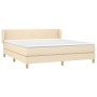 Boxspringbett mit cremefarbener Stoffmatratze 160x200 cm von vidaXL, Betten und Lattenroste - Ref: Foro24-3126658, Preis: 521...