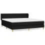 Box spring bed with black fabric mattress 160x200 cm by vidaXL, Beds and slatted bases - Ref: Foro24-3126655, Price: 488,51 €...