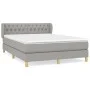 Box spring bed with light gray fabric mattress 140x200 cm by vidaXL, Beds and slatted bases - Ref: Foro24-3127045, Price: 425...