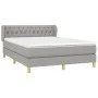 Box spring bed with light gray fabric mattress 140x200 cm by vidaXL, Beds and slatted bases - Ref: Foro24-3127045, Price: 425...