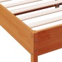 Cama sin colchón madera maciza de pino marrón cera 200x200 cm