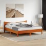 Cama sin colchón madera maciza de pino marrón cera 180x200 cm