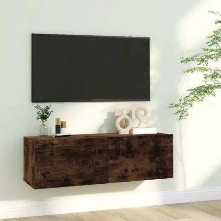 TV-Möbel aus geräucherter Eichenfurnier 100x30x30 cm von vidaXL, TV-Möbel - Ref: Foro24-815096, Preis: 42,47 €, Rabatt: %