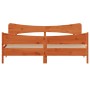 Cama sin colchón madera maciza de pino marrón cera 180x200 cm