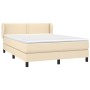 Boxspringbett mit cremefarbener Stoffmatratze 140x200 cm von vidaXL, Betten und Lattenroste - Ref: Foro24-3126170, Preis: 442...