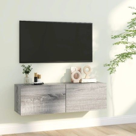 TV-Schrank aus grauem Sonoma-Sperrholz, 100 x 30 x 30 cm von vidaXL, TV-Möbel - Ref: Foro24-815097, Preis: 43,51 €, Rabatt: %