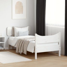 Estructura cama sin colchón madera maciza pino blanca 100x200cm Estructura cama sin colchón madera maciza pino blanca 100x200cm