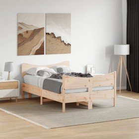 Estructura de cama sin colchón madera maciza de pino 120x190 cm Estructura de cama sin colchón madera maciza de pino 120x190 cm