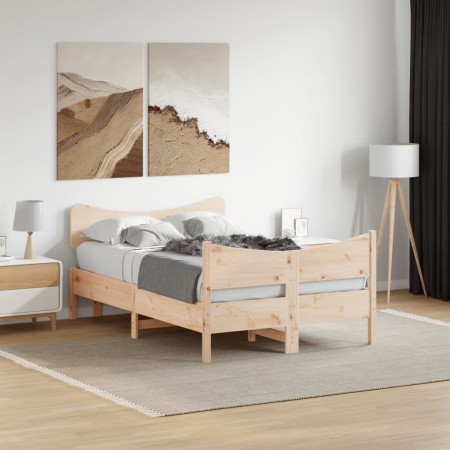 Estructura de cama sin colchón madera maciza de pino 120x190 cm