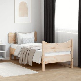 Estructura de cama sin colchón madera maciza de pino 90x190 cm Estructura de cama sin colchón madera maciza de pino 90x190 cm