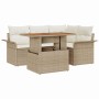 Conjunto de sofá de jardín 5 pcs beige y crema 100 x 55 x 73 cm