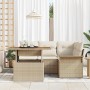 Conjunto de sofá de jardín 5 pcs beige y crema 100 x 55 x 73 cm
