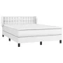 Box spring bed with white synthetic leather mattress 140x200cm by vidaXL, Beds and slatted bases - Ref: Foro24-3127314, Price...