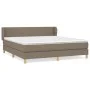 Box spring bed with taupe gray fabric mattress 160x200 cm by vidaXL, Beds and slatted bases - Ref: Foro24-3126657, Price: 506...