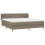 Box spring bed with taupe gray fabric mattress 160x200 cm by vidaXL, Beds and slatted bases - Ref: Foro24-3126657, Price: 506...