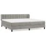 Box spring bed with light gray velvet mattress 200x200 cm by vidaXL, Beds and slatted bases - Ref: Foro24-3127751, Price: 563...