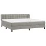 Box spring bed with light gray velvet mattress 200x200 cm by vidaXL, Beds and slatted bases - Ref: Foro24-3127751, Price: 563...