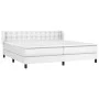 Box spring bed with white synthetic leather mattress 200x200 cm by vidaXL, Beds and slatted bases - Ref: Foro24-3127332, Pric...