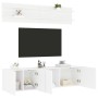 Muebles de TV de pared 6 piezas madera de ingeniería blanco