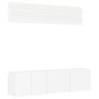 Muebles de TV de pared 6 piezas madera de ingeniería blanco