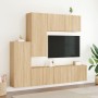 Muebles de TV de pared 5 pzas madera de ingeniería roble Sonoma