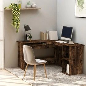 Eckschreibtisch aus Raucheiche-Sperrholz 120x140x75cm von vidaXL, Schreibtische - Ref: Foro24-815384, Preis: 90,90 €, Rabatt: %