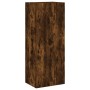 Muebles de TV de pared 5 pzas madera ingeniería roble ahumado